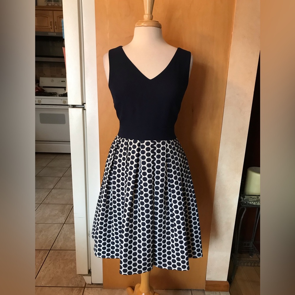 Karl Lagerfeld Navy & White fit and Flare Dress size 4